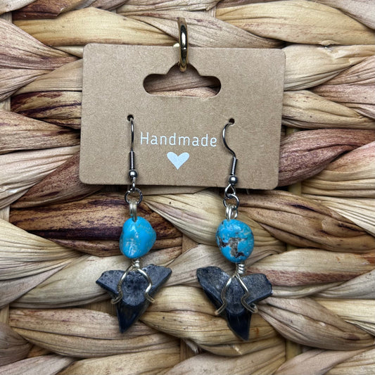 Bull Shark & Turquoise Earrings