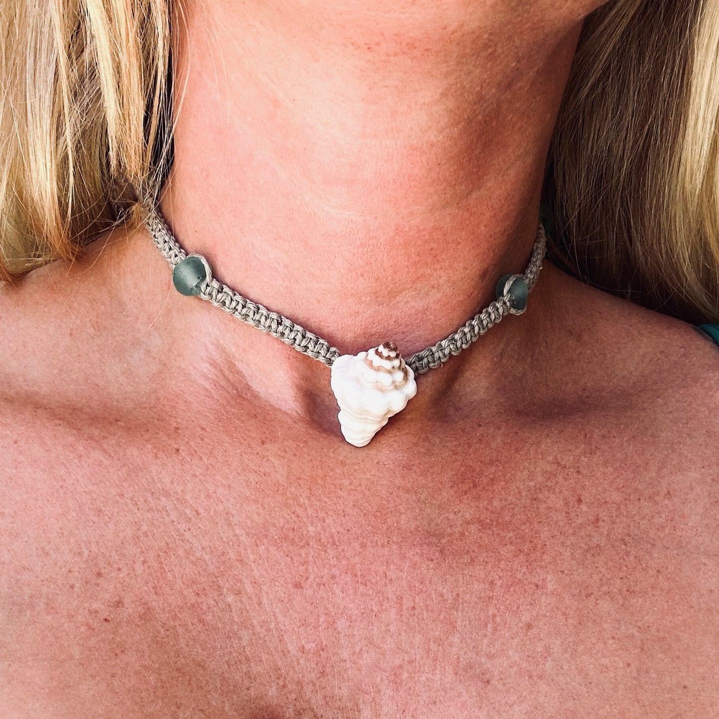 Shell + Glass Hemp Choker
