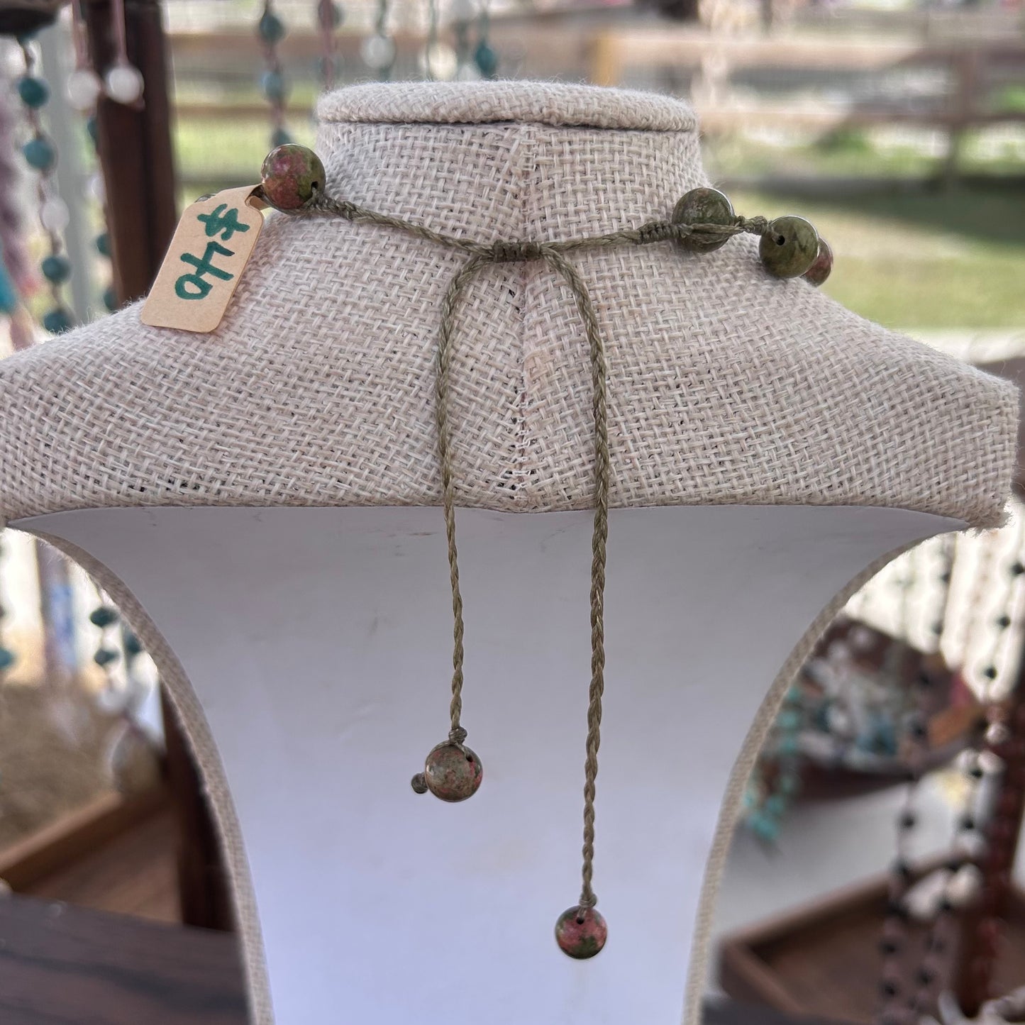 Shark Tooth + Unakite Necklace