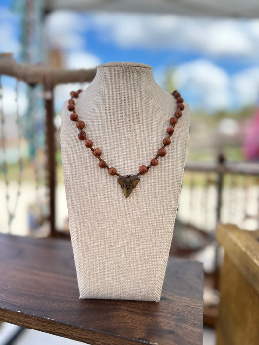 Shark Tooth + Sandstone Necklace