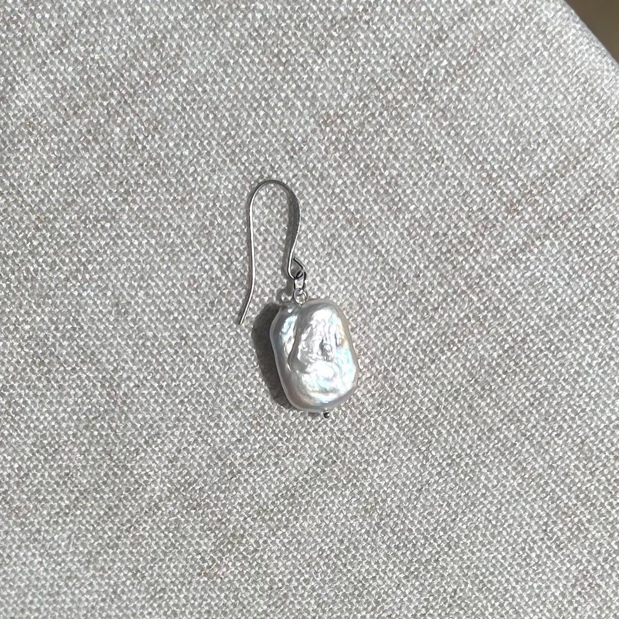 Narrow Rectangular Pearl Earrings