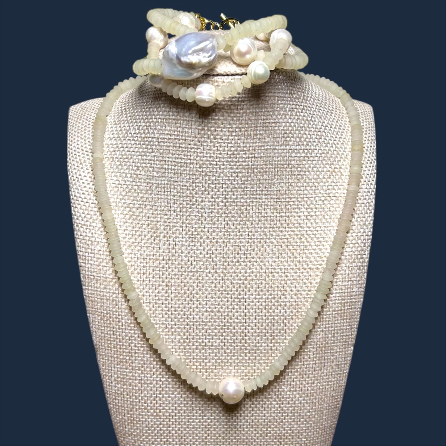 Milky Jade Pearl Bracelet