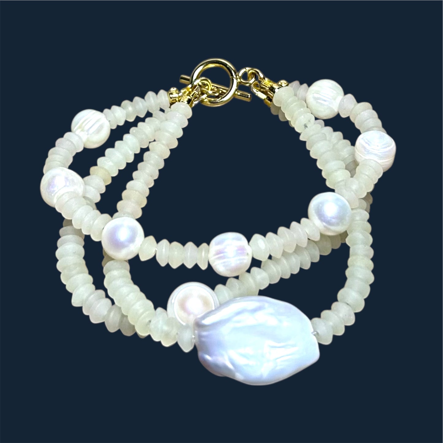 Milky Jade Pearl Bracelet