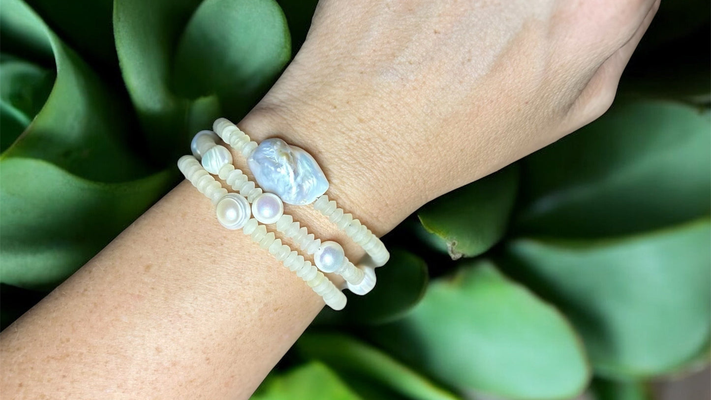 Milky Jade Pearl Bracelet