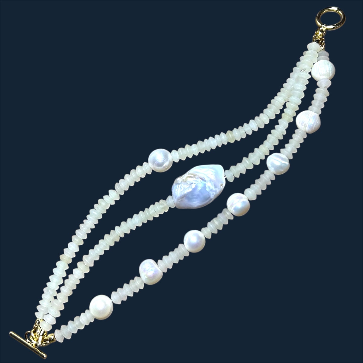 Milky Jade Pearl Bracelet