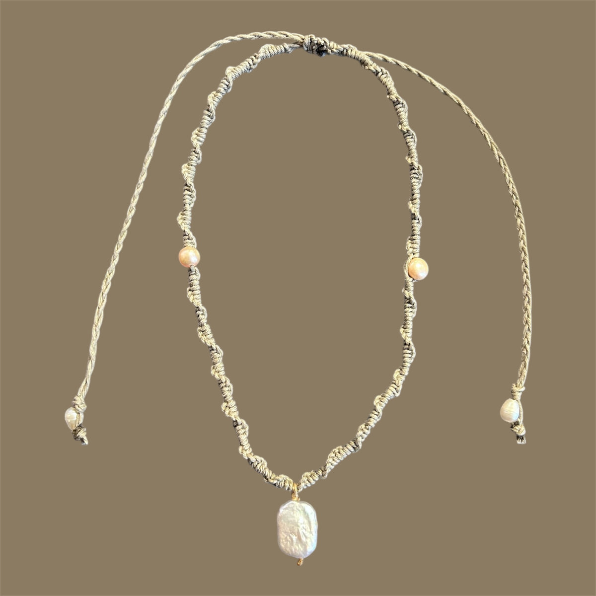 Baroque Freshwater Pearl + Hemp Choker