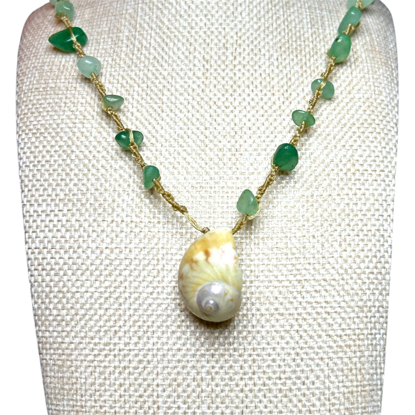 Nautica Shell + Aventurine Stone Necklace