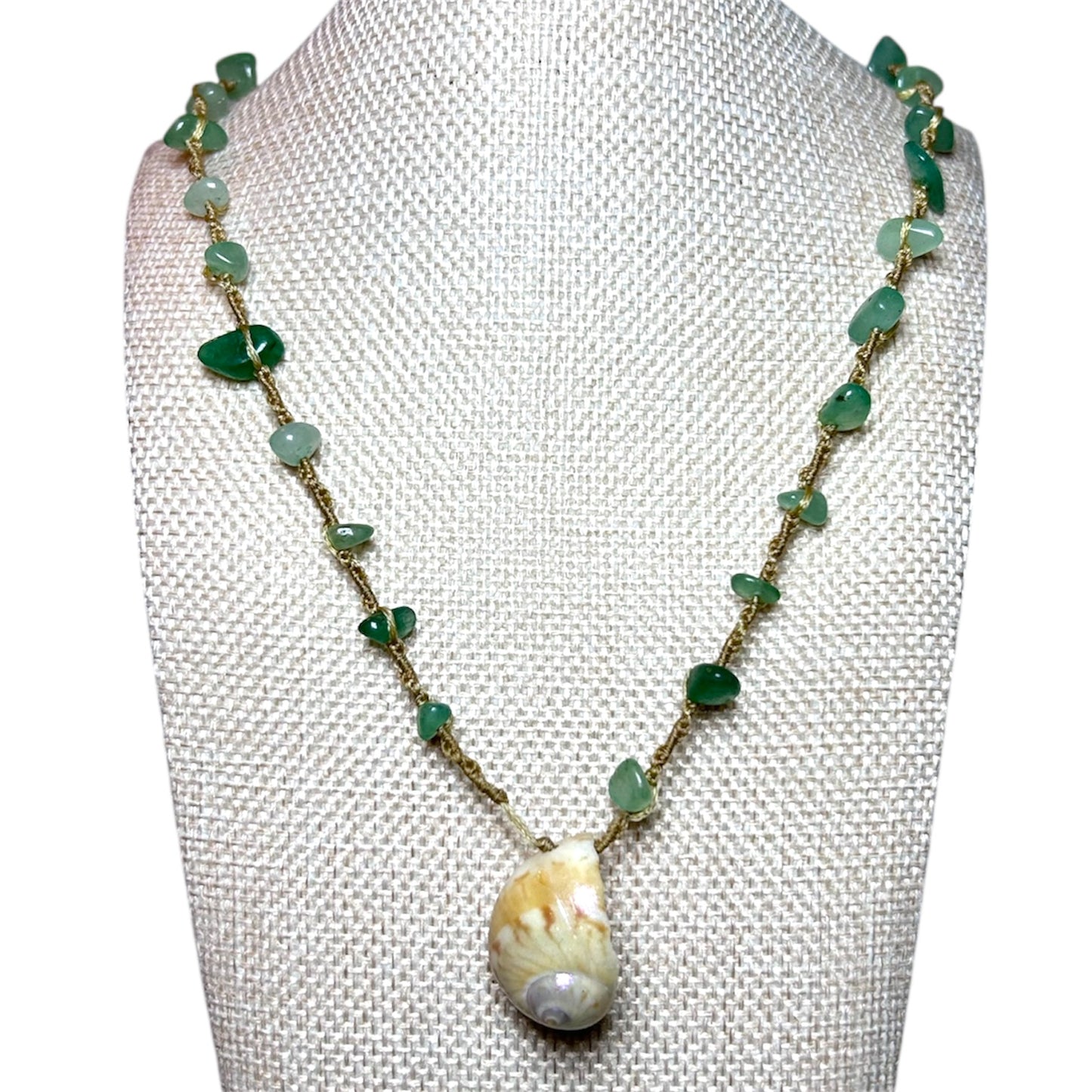 Nautica Shell + Aventurine Stone Necklace