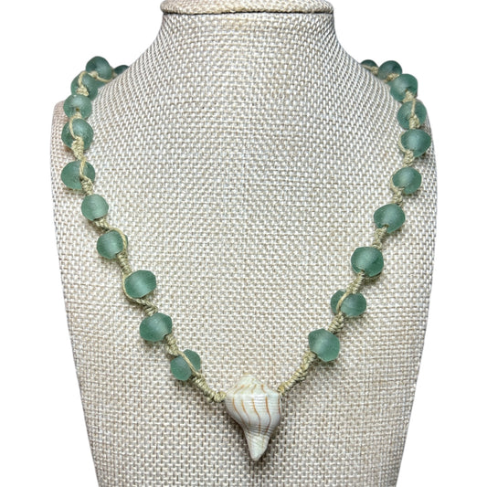 Lightning Whelk + Recycled Glass