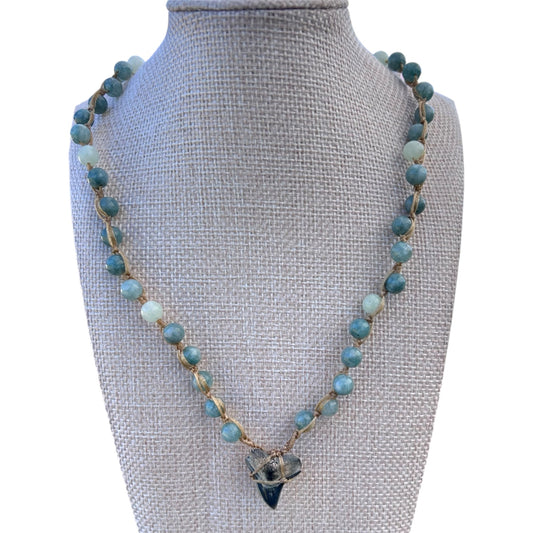 Shark Tooth + Stone Necklace