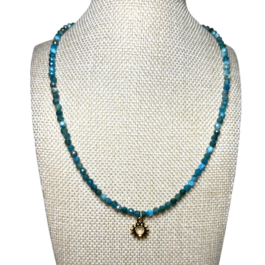 Apatite Stone + Sun Necklace