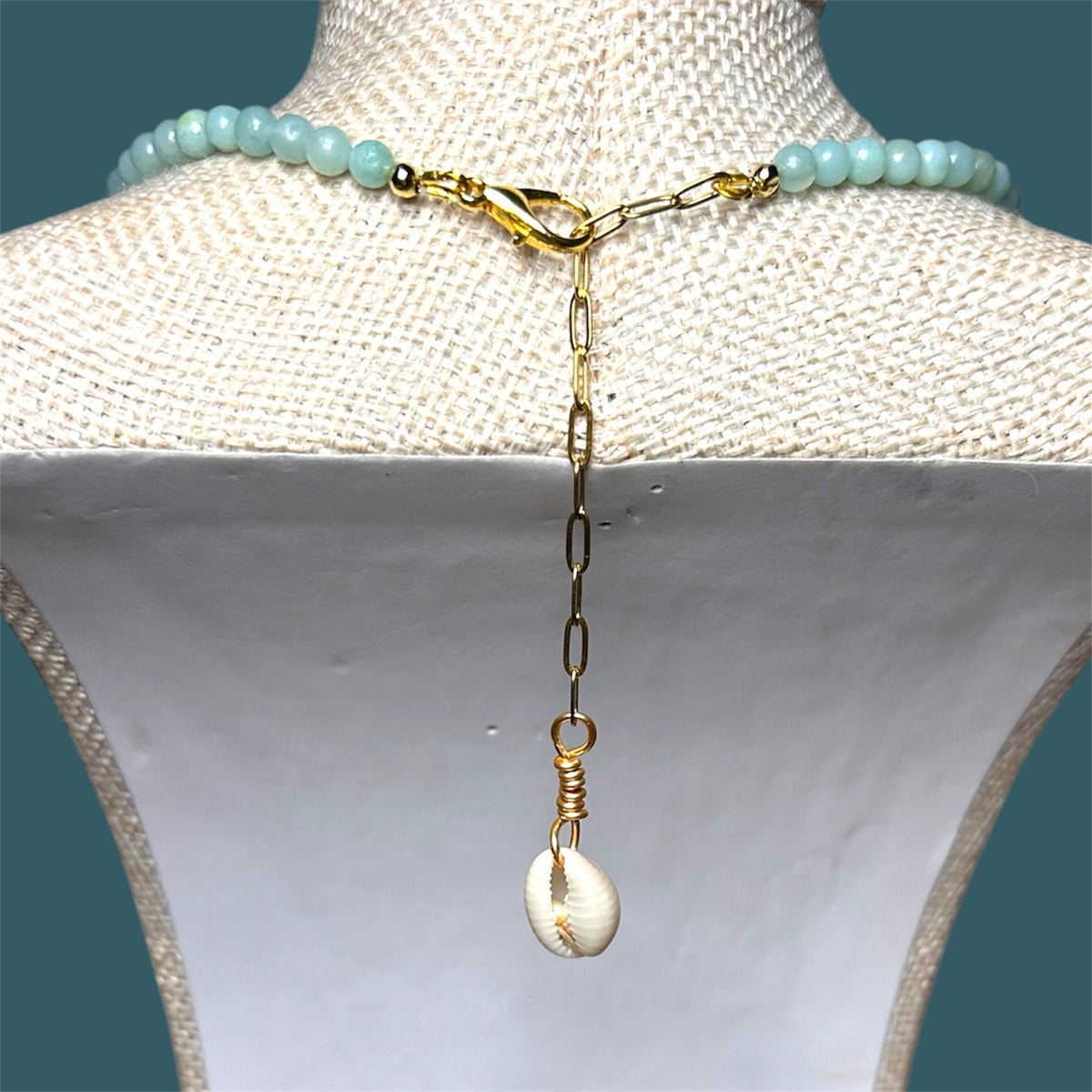 Amazonite Stone + Sand Dollar Necklace