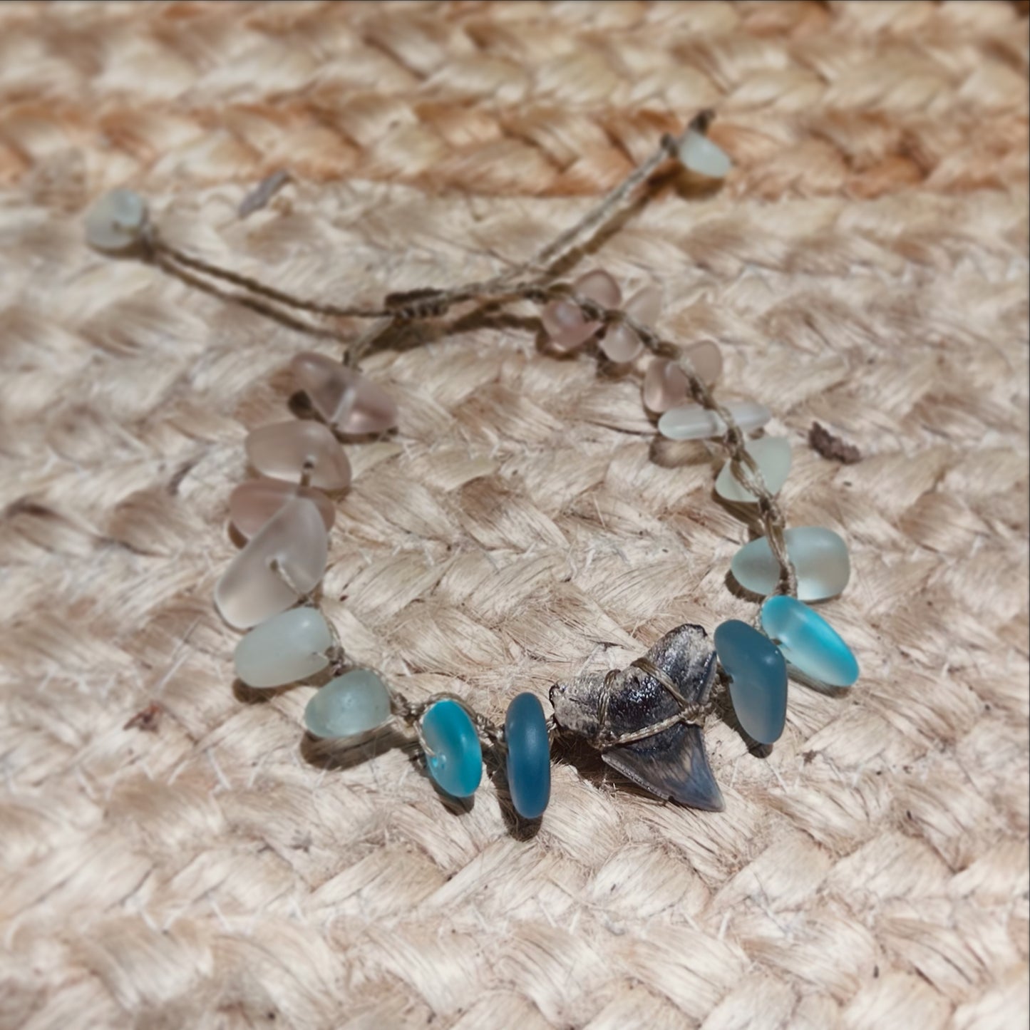 Shark Tooth + Recycled Glass Bracelet
