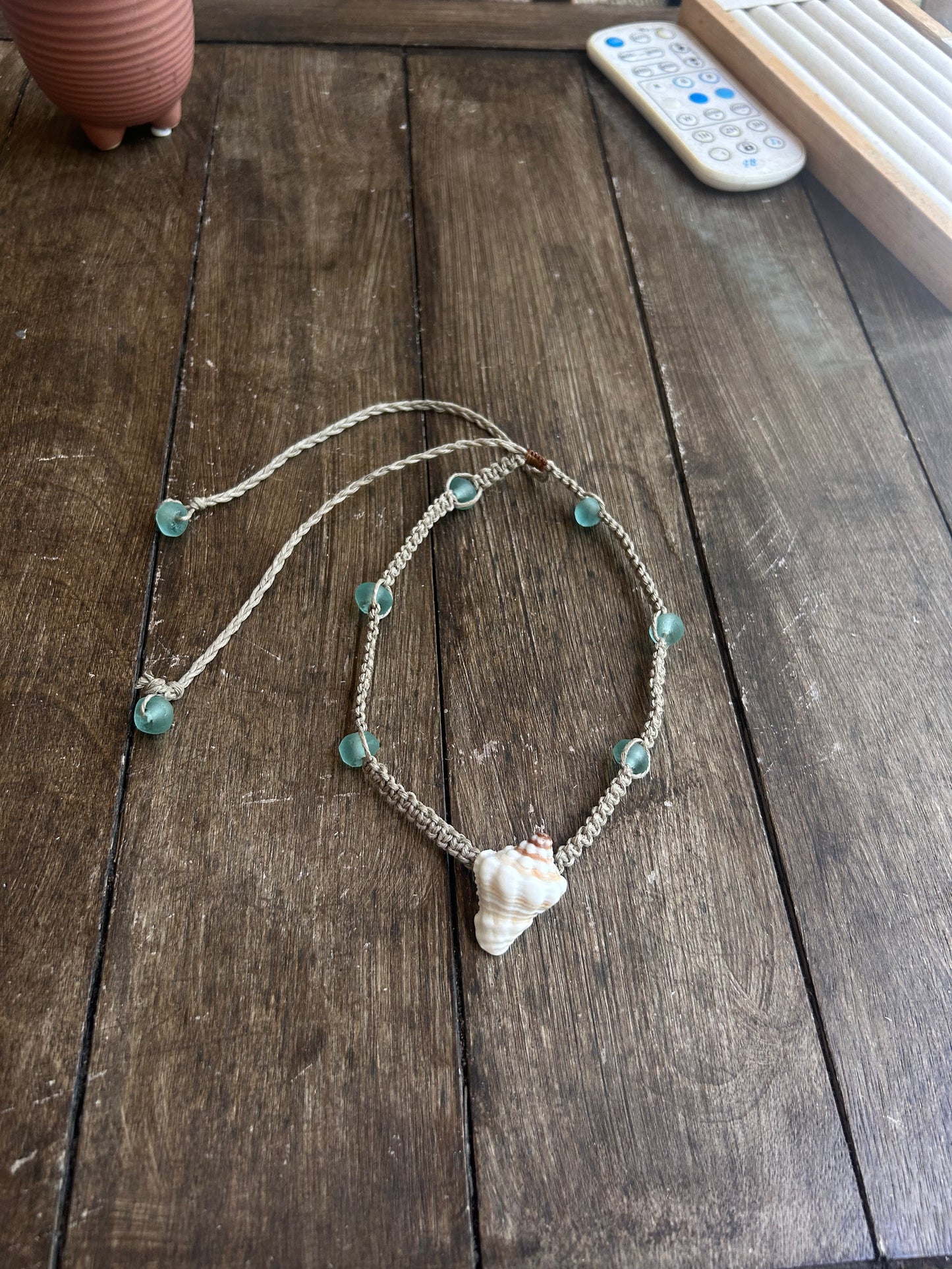 Shell + Glass Hemp Choker
