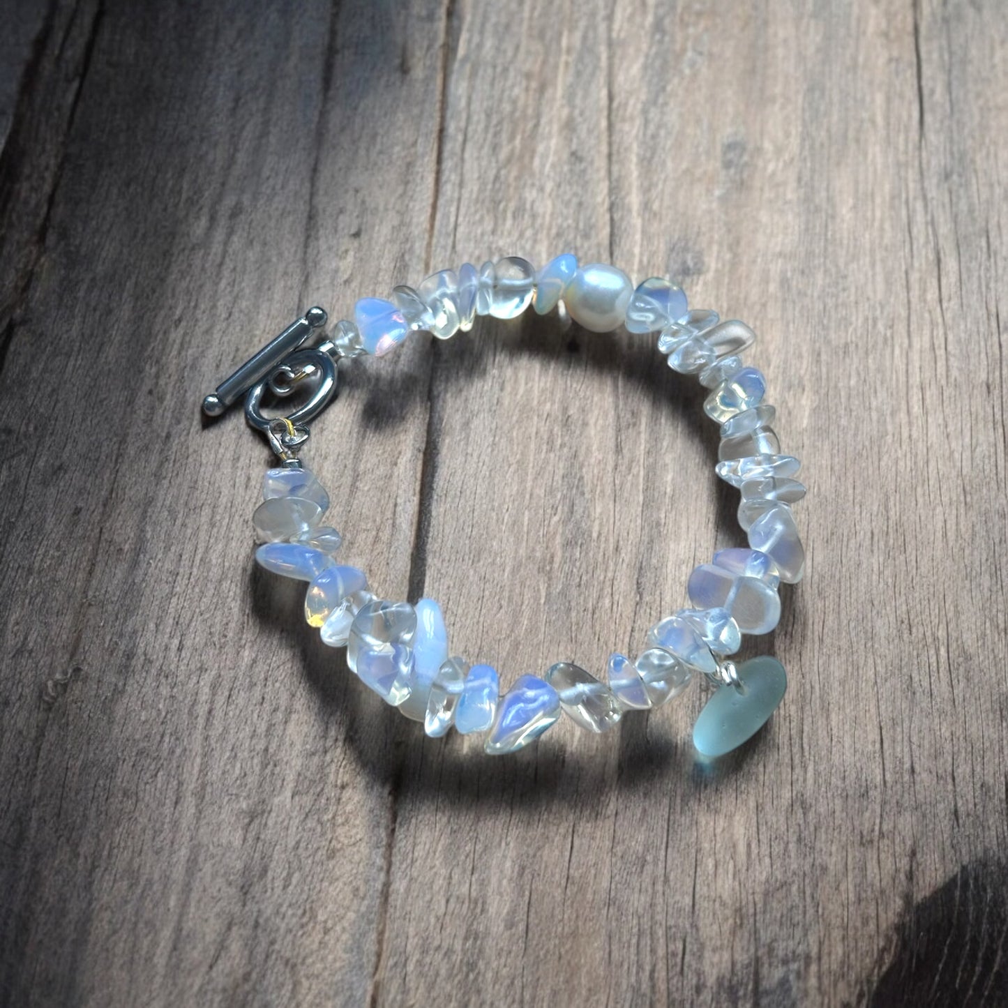 Opal, Pearl & Seaglass Bracelet