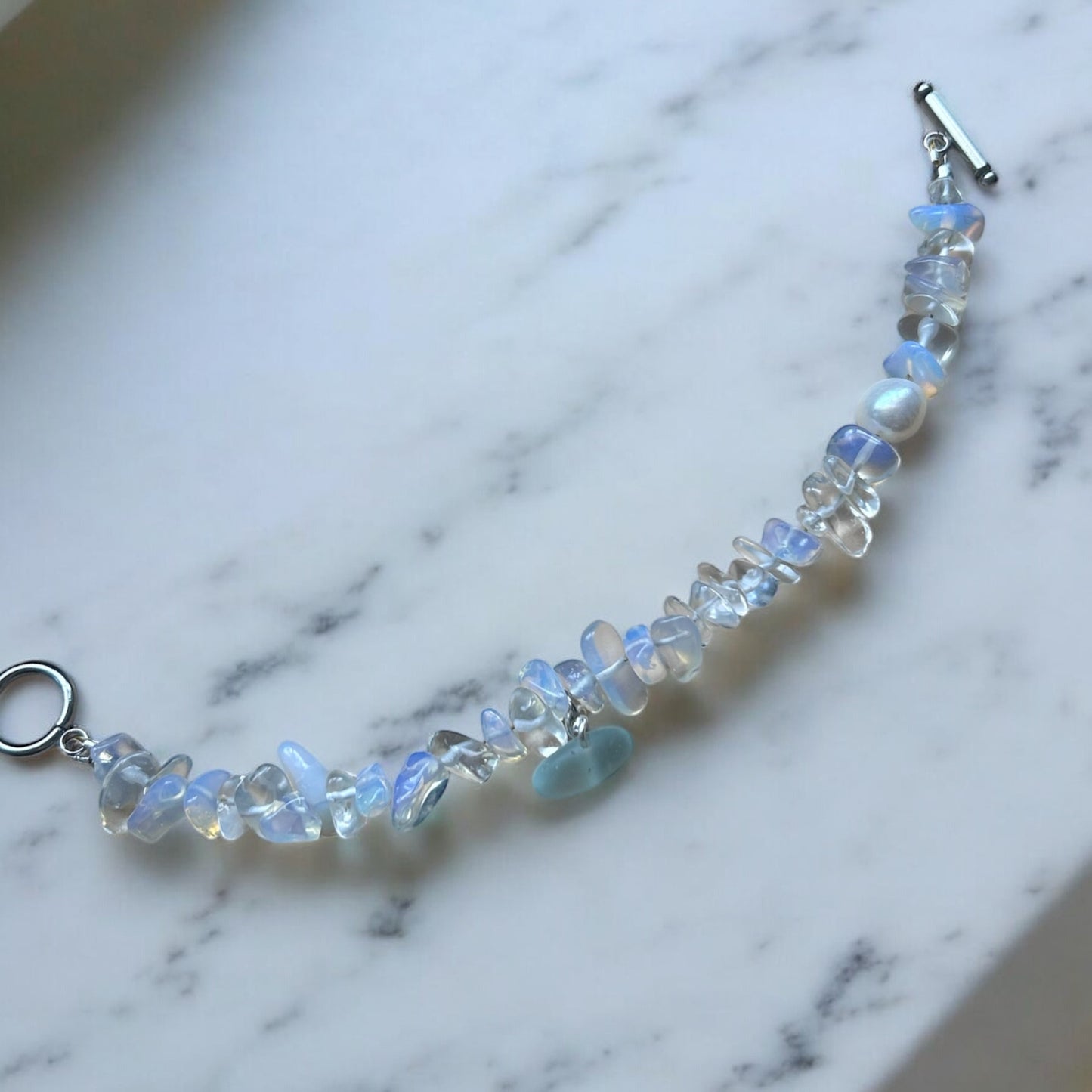 Opal, Pearl & Seaglass Bracelet