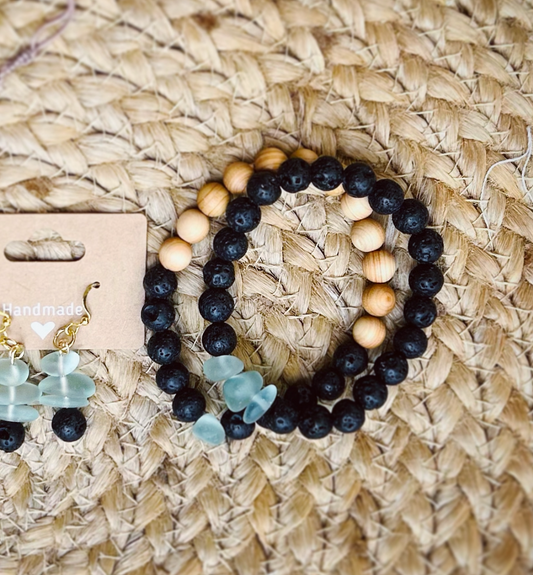 Sea Glass & Lava Rock (Customizable)