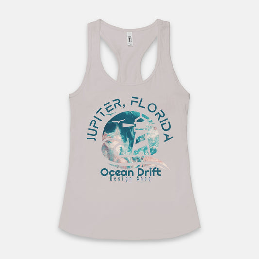 Ocean Drift Tank Top (Teal/Pink Logo)