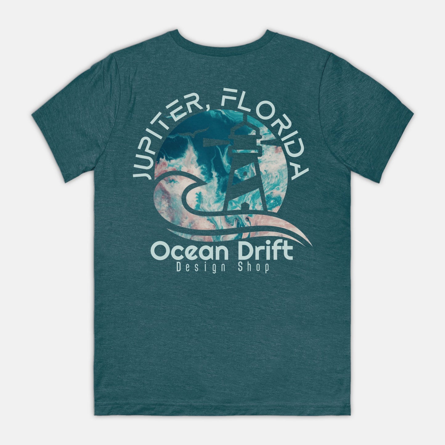 SUPER SOFT Ocean Drift Tee (Teal/Pink Back Logo/Unisex)