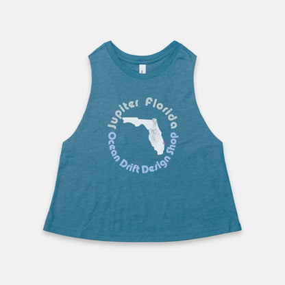 Jupiter Florida Light Logo Racerback Cropped Tank